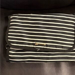 Stella & Dot Black and White Striped Travel Bag